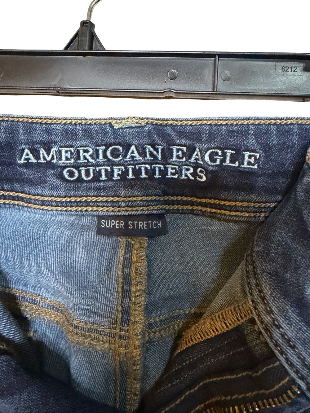 American Eagle Outfitters Dark Blue Boot Kick Stretch Jeans Sz 14 Short - Picture 2 of 5